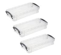 3 Pièces Boîtes à Crayons en Plastique avec Couvercle, Boîte de Rangement à Crayons Empilables, Boîte à pinceaux en Plastique, pour Fournitures de Bureau Boîte de Rangement pour Papeterie Étudiante