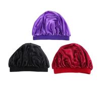 3 Pièces Bonnet de Nuit à Large Bord pour Garçon et Filles | Polyester Respirant, Bande Élastique Large, Lot de Trois Couleurs, Protège L’oreiller, Usage Polyvalent