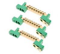 3 Pièces Bornier Terre en Cuivre, Câblage Fixe, Raccordement Din | Barrette Robuste Vert Plastique, Fils Neutres, Armoire de Commande, Installation Organisée, Gain de Place Coffret