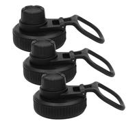 3 Pièces Bouchons de Bouteille à Bec Verseur, Large Poignée Noire | Silicone et Pp, Ouverture Large 58,3 à 58,8mm, pour Bouteilles Sportives et Usage Extérieur
