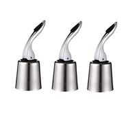 3 pièces bouchons de vin en acier inoxydable Champagne bouchon de bouteille économiseur réutilisable sous vide scellant en caoutchouc pour continuer à collecter du vin frais pour le bar familial