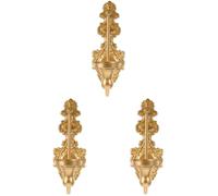 3 Pièces Bougeoir Mural Rétro Bougie Appliques Décoration Murale Tasses De Bougie Chauffe-plat Bougeoir Vintage Appliques Murales Bougie Chauffe-plat Bougeoirs Muraux Le Fer Golden Sosoport