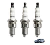 3 Pièces Bougie D’Allumage F7RTC Compatible avec NGK BPR7ES 5534 V-Line 19, Bosch WR5DC WR5DP, Champion RN7YC RN9YC, Denso W22EPR-U, Bougie F7RTC Remplacement pour Moteurs Thermiques Outils Motorisés