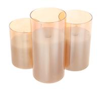 3 Pièces Bougies Led En Verre Vacillantes Pour Noël Mariage Halloween