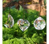 3 Pièces Boule de Prisme de Cristal, Prisme Pendentif, Attrape-Soleil en Cristal pour Fenêtre, Jardin, Décoration de Mariage