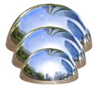 3 pièces boule d'observation de jardin boule d'observation demi-ronde 4'', 6'' et 8'' globe en acier inoxydable miroir réfléchissant grosses boules brillantes hémisphères flottants creux pour étang p