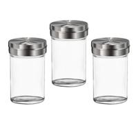 3 Pièces Bouteille de Sel et Poivre en Verre Couvercle Amovible