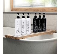 3 pièces Bouteilles distributeurs rechargeables de 16 oz pour shampoing et après-shampoing - Lot de 3 - Distributeur à pompe pour shampoing, après-shampoing, gel douche - Contenants en plastique recha
