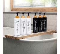 3 pièces Bouteilles distributeurs rechargeables de 16 oz pour shampoing et après-shampoing - Lot de 3 - Distributeur à pompe pour shampoing, après-shampoing, gel douche - Contenants en plastique recha