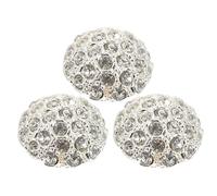 3 Pièces Bouton Rond en Strass Argenté en Alliage, Décoratif, 18mm | Robe et Blazer, Couture Facile Fil, Remplacement Classique, Scrapbooking et Créations Maison