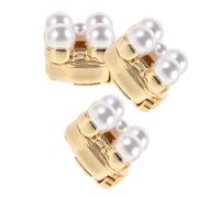 3 Pièces Boutons de Manchette Ronds en Alliage Imitation Élégantes | Finition Nacrée Lumineuse, Fixation Clip Rapide, Style Classique Intemporel, pour Entretiens et Occasions Professionnelles
