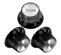 3 Pièces Boutons de Volume et Tonalité ABS pour Guitare Électrique | Remplacement Stable, Lettres et Chiffres Lisibles, Pièces Solide, Format Pratique pour Montage sur Guitare