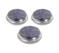 3 Pièces Boutons Ronds de Trompette en Métal Bleu, Remplacement | Incrustation Nacrée, Ajustement Serré sur Tiges de Valve, Entretien D’instrument, Usage Scène