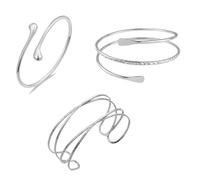 3 Pièces Bracelet Femme Bijoux Minimalistes Manchette Jewelry Ensemble | Bracelet Bras Argent Cadeau Anniversaire Femme Ajustable Cadeau Personnalisé pour Fêtes Festivals et Mode Quotidienne