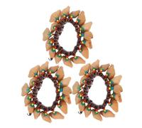 3 Pièces Bracelet Hochet en Coquillage de Noix Africain | Bois et Coque Naturelle, Usage Atelier D'art et Danse, Léger, Son Constant