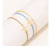 3 pièces Bracelets de couple à décor d'avion à la mode et tissés à la main, parfaits pour un usage quotidien, une rencontre, des vacances et des fêtes Cuivre