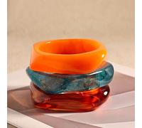 3 pièces Bracelets larges en acrylique colorés et mignons à la mode représentant la dopamine, polyvalents pour toutes les saisons, les vacances et les voyages Taille UniqueABS