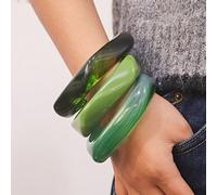 3 pièces Bracelets larges en acrylique colorés et mignons à la mode représentant la dopamine, polyvalents pour toutes les saisons, les vacances et les voyages Taille UniqueABS