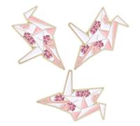 3 Pièces Broche Fleur de Cerisier Rose, Accessoire Mignon | Finition Émail Mat, Couleur Douce Résistante, Attache Sûre, Usage Quotidien et Tenue de Travail