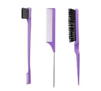 3 Pièces Brosse à Taquiner, Peigne de Cheveux, Peigne à Double Tranchant, Peigne à Queue de Rat, Set de Brosse à Taquiner, pour Salon Coiffure, Femmes, Hommes, Enfants, Violet
