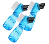 3 Pièces Brosse de Nettoyage pour Dentier Miniature | Poils Fins, Format Voyage, Matière PP et Fibre, Couleur Bleue, pour Prothèse Dentaire Adulte