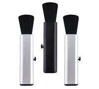 3 Pièces Brosse de Nettoyage Télescopique, ABS Laine | Format Compact, Élimination de Poussière, Accès aux Zones Difficiles, Coloris Argenté Noir