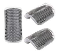 3 Pièces Brosse de Toilettage pour Chat, Peigne de Massage Auto-Nettoyant à Angle Mural, pour l'Enlèvement des Poils des Chats et Chiens à Fourrure Longue ou Courte - Accessoire de Soin Nettoyage