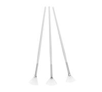 3 Pièces Brosse Faciale pour Masque, Manche Long, Forme Éventail, Blanc | Bois et Fibre, Application Contrôlée, Facile à Nettoyer, pour Soins DIY et Séances Spa