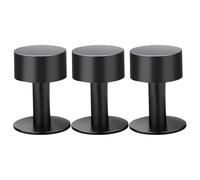 3 Pièces Butée de Porte Murale en Acier Inoxydable Noir | Arrêt de Porte sans Perçage, Résistance à Corrosion, Usage Garage et Salle de Classe, Lot Unique