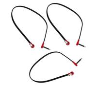 3 Pièces Câble de Patch Guitare Plat Z 50cm Rouge pour Pédalier | Connecteurs Coudés Plaqués Or, Structure Blindée PVC et Métal, Son Clair, pour Montage Serré