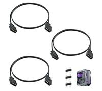 3 pièces Câble extension ARGB, BCâble ARGB 5V 3 Broches ARGB 50cm, Câble Synchronisation LED ARGB Extension Ventilateurs ARGB ou Séries LED, Connecteur 3 Broches Mâle Femelle, Compatibilité Carte Mère