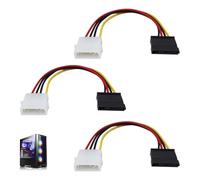 3 Pièces Câbles Adaptateur Molex vers SATA 4 Broches, Câble Adaptateur LP4 vers SATA d’Alimentation pour Disque Dur HDD Lecteur Optique, Convertisseur vers Molex pour Alimentation PC Tour, 18 cm