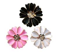 3 Pièces Cache Boutons Strass,Décoration En Strass Avec Clip En Forme De Fleur,Protège-boutons Et Boutons De Manchette Pour Femmes, Pour La Des Robes, Des Jeans, Chemisiers