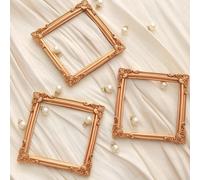 3 PIÈCES Cadres photo DIY de 4,3 pouces en or/blanc avec texture dorée vintage - élément essentiel de décoration d'intérieur pour femmes, rehausse l'esthétique de style Ins et l'élégance des loisirs c