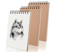 3 Pièces Cahier de Dessin A5, 120GSM Reliure Spirale Papier Dessin Cahier, 40 feuilles / 80 Pages, Carnet Dessin A5 Sketchbook avce Pages Blanches Convient à Crayon Stylo Aquarelle D'art