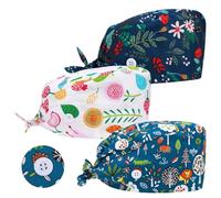 3 Pièces Calot Chirurgien Femme Chapeaux de Travail avec Boutons Noués à Dos Sweatband Chapeau Réglable Capuche Casquette Queue Cheval Calot chirurgien Cuisine Couverture Homme Femme