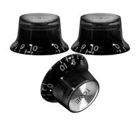 3 Pièces Capuchon de Bouton de Volume pour Guitare Électrique ABS | Remplacement Solide, Lettres et Chiffres Nets, Stabilité Renforcée, pour Accessoires Guitare et Réglages Précis