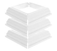 3 Pièces Capuchon de Jupe de Poteau de Clôture PVC 4 Pouces, Blanc