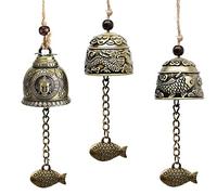 3 Pièces Carillon à Vent, Bénédiction Carillon, Cloche de Jardin Feng Shui, Vintage Fengshui Bell, Feng Shui Cloches, Métal Fengshui Bell, pour la Décoration de Bénédiction Porte Bonheur Suspendue
