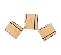 3 pièces Carnet à Spirales en Bambou, Pages Lignées, Couverture rigide | Format Portable, Rangement Intégré pour Stylo, Usage Quotidien au Bureau, en Cours et Dehors