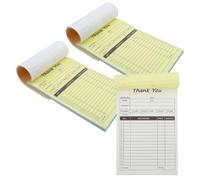 3 Pièces Carnet de Reçus de Factures à 2 Parties, Papier