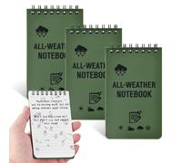 3 Pièces Carnets Étanches, Mini Bloc-Notes À Spirale, 3 X 5 Pouces Imperméables Bloc Notes De Poche, Bloc-Notes De Poche Tactique Étanche Tous Temps, Pour Activités De Plein Air (Vert)