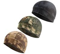 3 Pièces Casque De Vélo Doublure Casquette Motif Python Bandana De Cyclisme Protection Solaire Couvre-Chef
