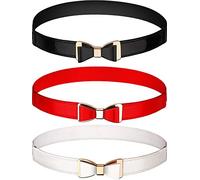3 Pièces Ceinture Fine Femme Ceinture Élastique Mince pour Robe, 3 Couleurs (Set 2)