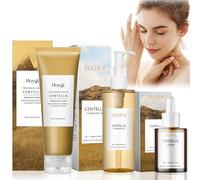 3 Pièces Centella Cleansing Oil + Centella Nettoyant Visage + Serum, Ensemble de Soins de la Peau Centella Asiatica Extract, Pore Control Cleansing Oil, Pore Deep Cleansing, Convient aux peaux sensibl