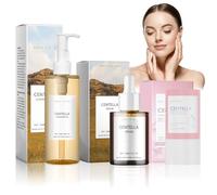 3 Pièces Centella Skincare Kit, Centella Cleansing Oil + Centella Serum + Centella Stick Mask, Nettoie, Hydrate et Nourrit, Convient à Tous les Types de Peau