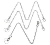 3 Pièces Chaîne Kit, Long Porte-clés avec Deux Pinces pour Homard et Deux Porte-clés, Argent Chaîne de Poche pour Femmes Hommes, Chaîne pour Portefeuille pour Jeans, Pantalons, Sacs