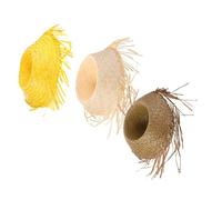 3 Pièces Chapeau de Paille Hawaïen à Large Bord pour Fête Luau Tropicale | Paille Naturelle Tissée, Confort Respirant et Protection Solaire, Style Île Authentique, pour Poolside et Décor
