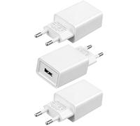 3 Pièces Chargeur 5V 2A 10W Adaptateur Secteur USB Universel Mini Bloc Prise Charge Rapide Embout Charger pour iPhone Samsung Huawei Smartphone Smartwatch Ecouteurs LED Lights Monitoring