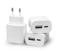 3 Pièces Chargeur USB C, 25W 2 Port Prise USB-A & USB-C Chargeur Rapide Adaptateur Type C Secteur pour Apple iPhone 16/15/14/13/12/11/Pro/Max X XS XR 8 7 6S Plus Mini SE, iPad, Samsung Galaxy